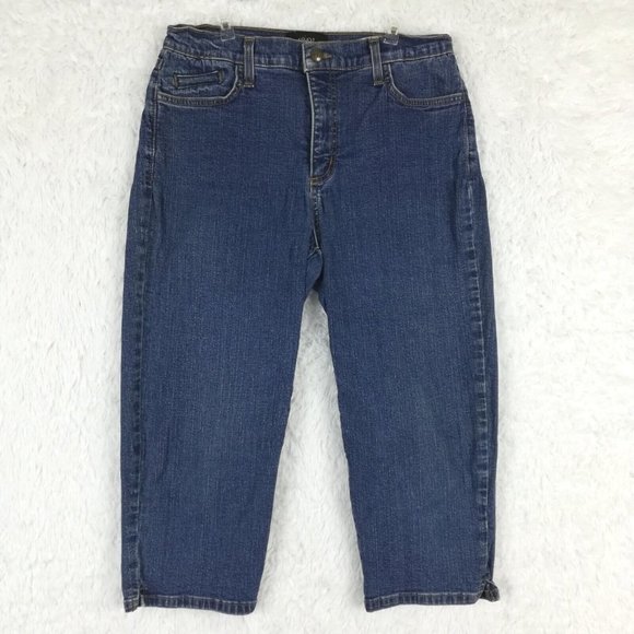 Vintage NYDJ Womens Jeans‎ Straight Capri Blue Denim Medium Wash Petite 8P - Picture 1 of 13